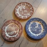 3 assiettes plates anciennes anglaises