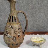 Atelier Garnier pottery: large pitcher with Lascaux decorations + André bowl