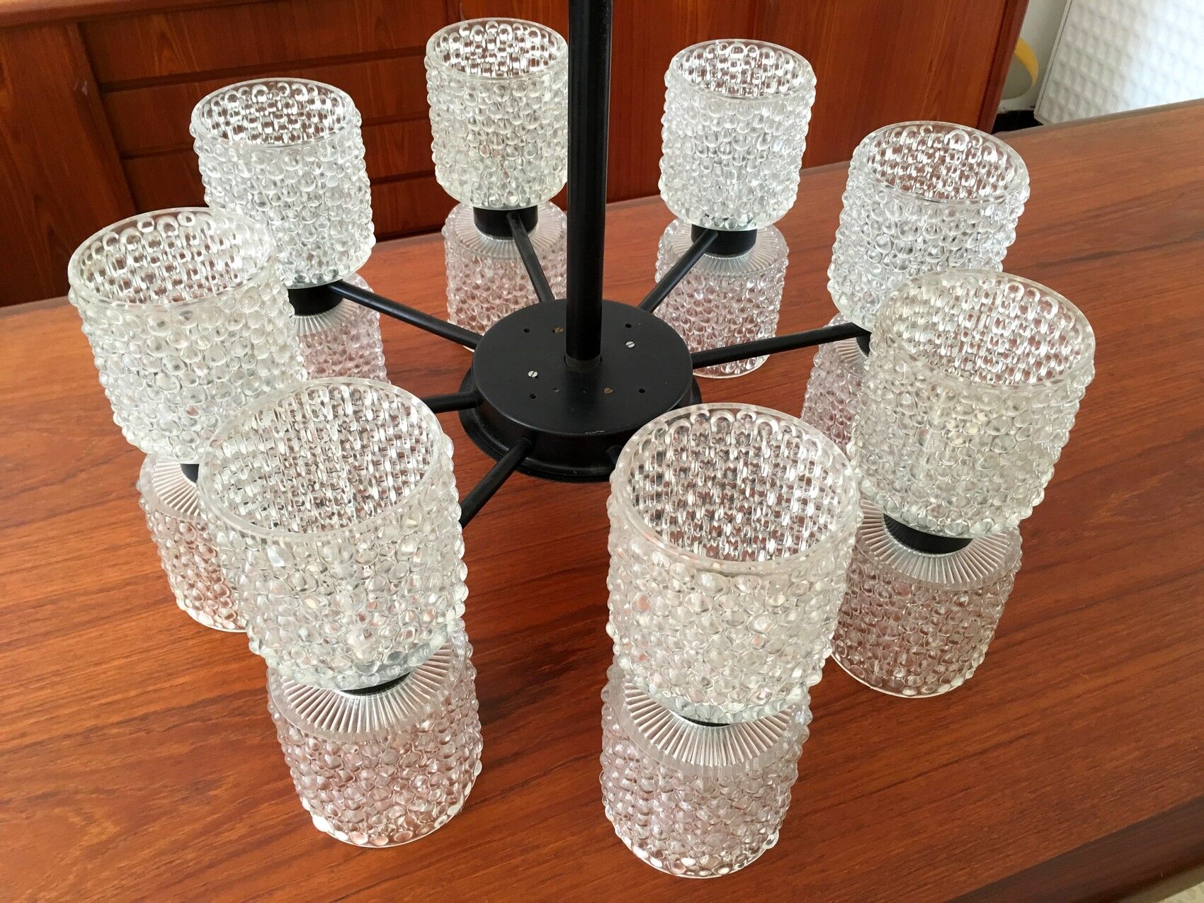 Vintage Raak chandelier by J.W Bosman model Zonnevende 1960