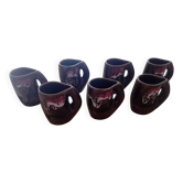 Set of 7 Vallauris liqueur/digestive glasses