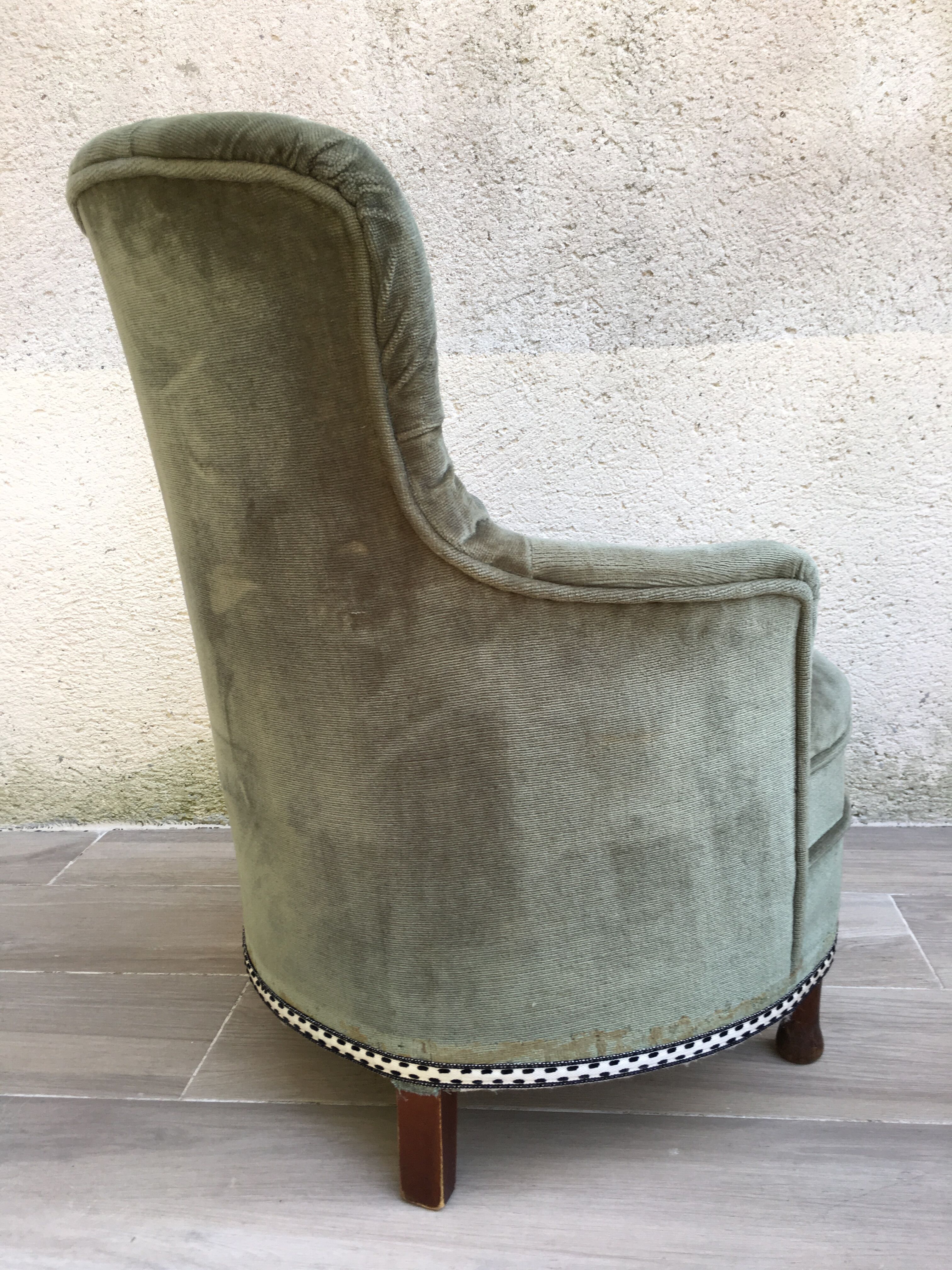 Velvet toad armchair