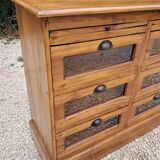 Grain chest of drawers with 9 glass drawers