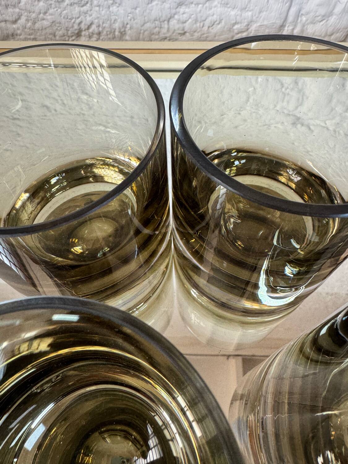 70s Smoked Whiskey Glasses