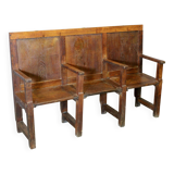 3-seater oak church pew