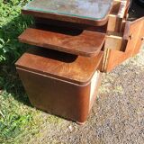 pair of art DECO oak bedside table