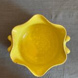 Yellow glazed terracotta salad bowl