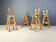 Vintage brutalist bar stools, set of 4 - 1960s