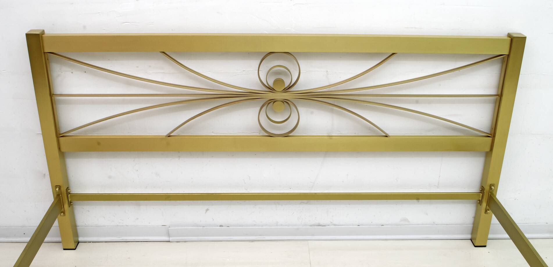 Mid-Century Modern Gilded and Satin Brass Double Bed, 1970