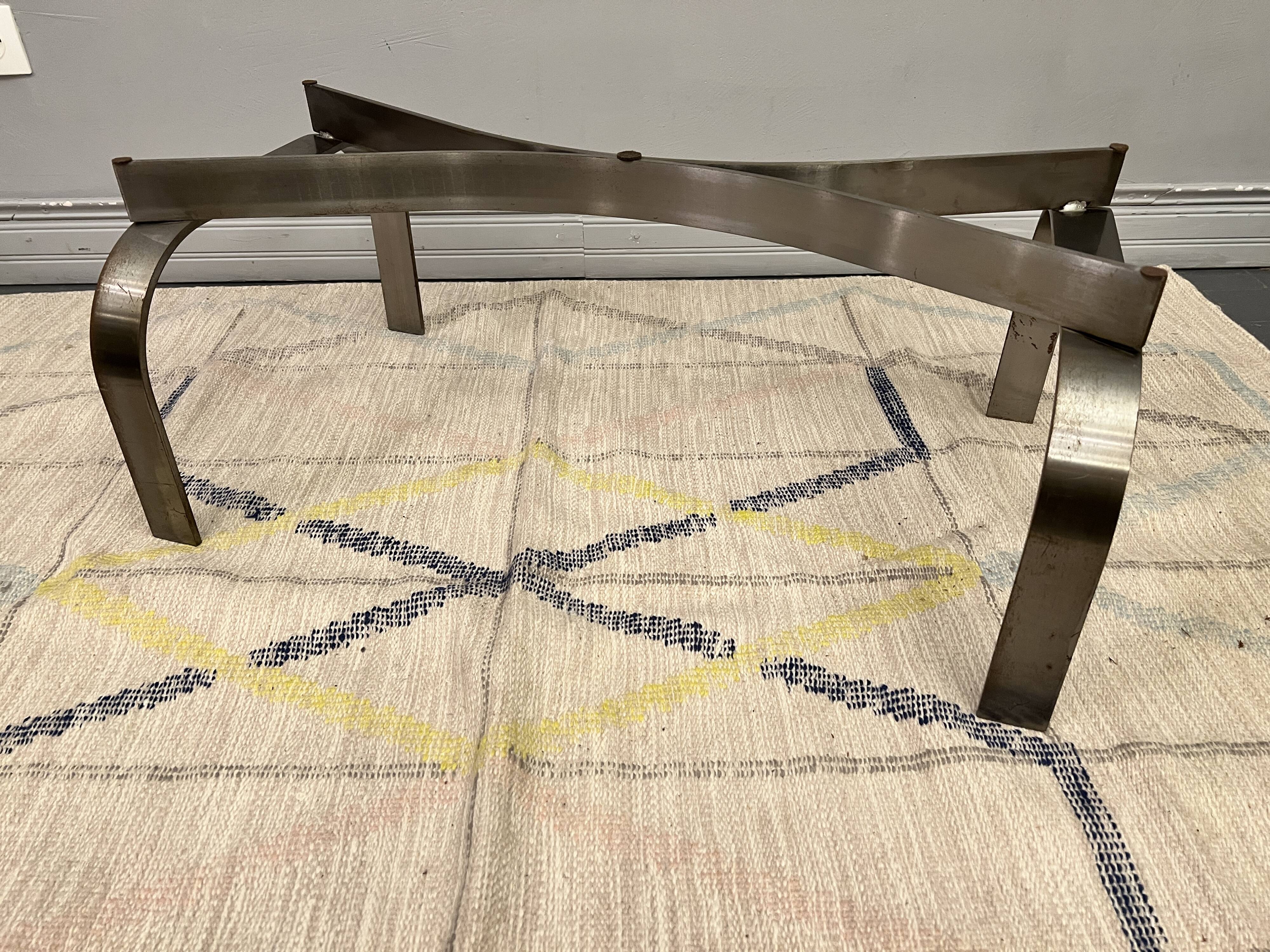 Chromed coffee table and smoked glass