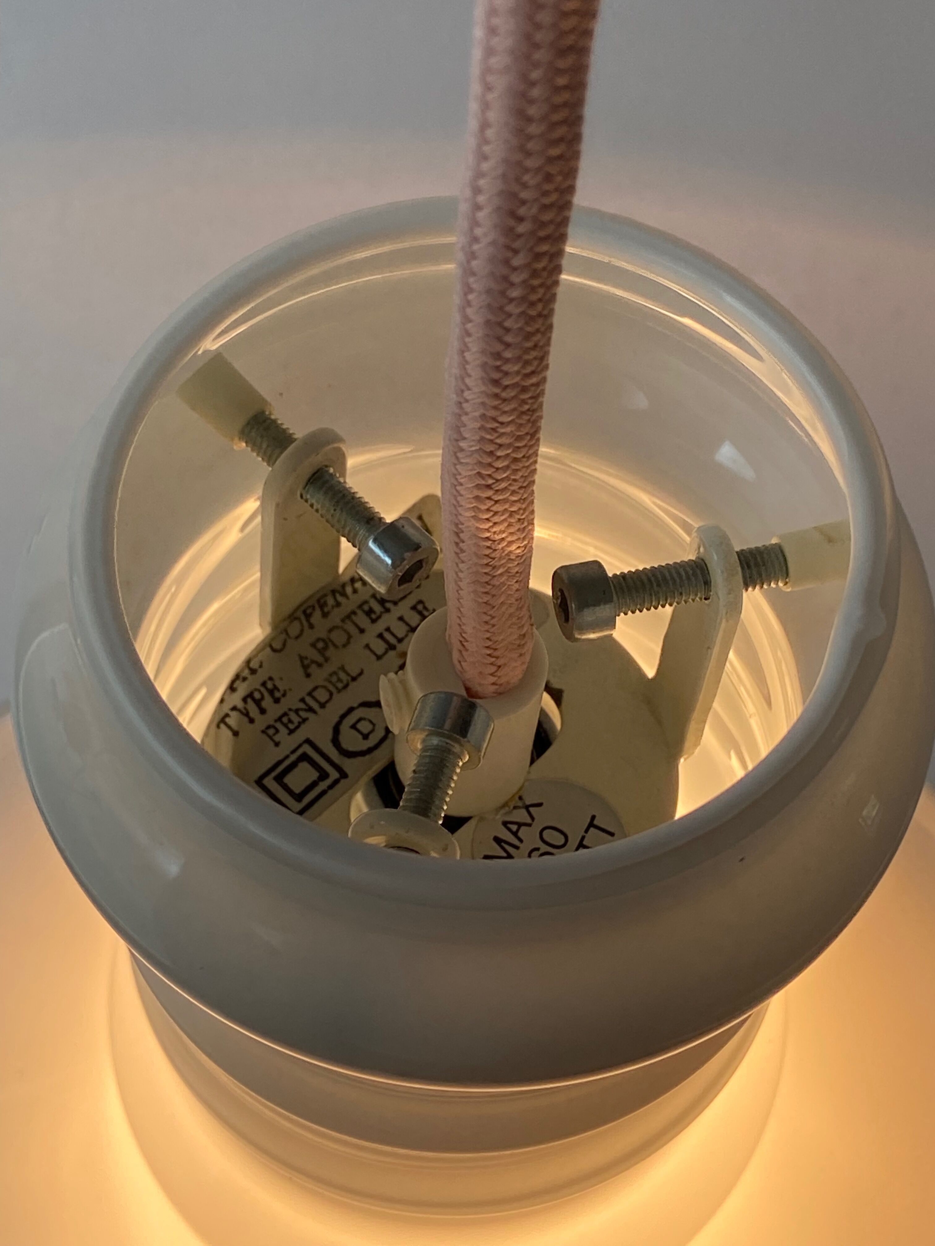 Sidse Werner small Apotheker Pendant Lamp by Holmegaard, Denmark, 1980s