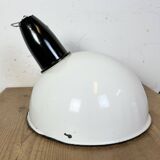 Industrial Soviet White Enamel Pendant Lamp, 1960s