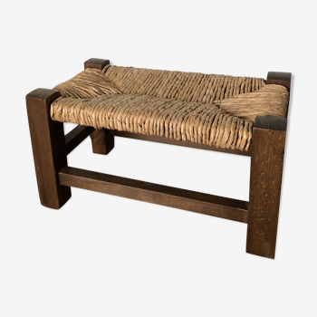 Low wicker foot-stool