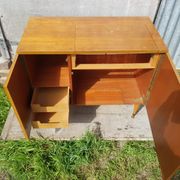 Old Furniture Machine To Sew SINGER Wood Feet Compas FRANCE Vintage