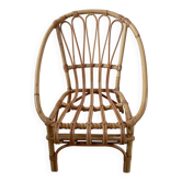 Chaise corbeille enfant rotin