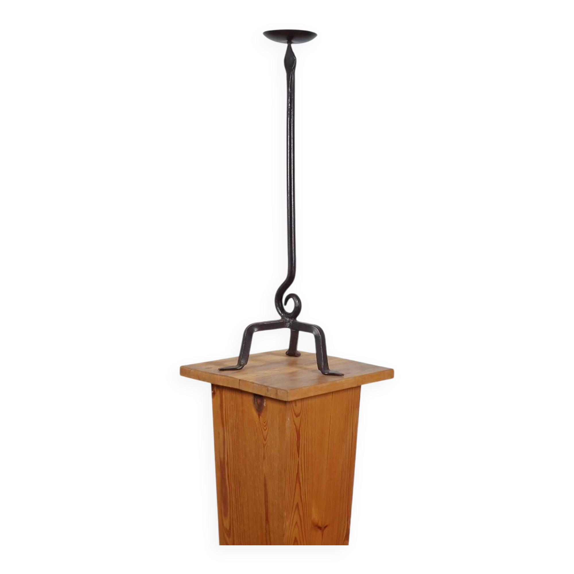 Vintage brutalist candlestick handcrafted with playful decor.