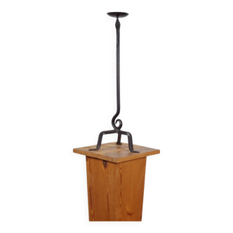 Vintage handforged brutalist candleholder with playful decor