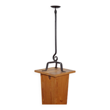 Vintage brutalist candlestick handcrafted with playful decor.