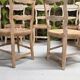 8 rustic oak chairs with patina, straw seating, 1950s.