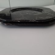 Set de 2 assiettes de présentation en marbre noir