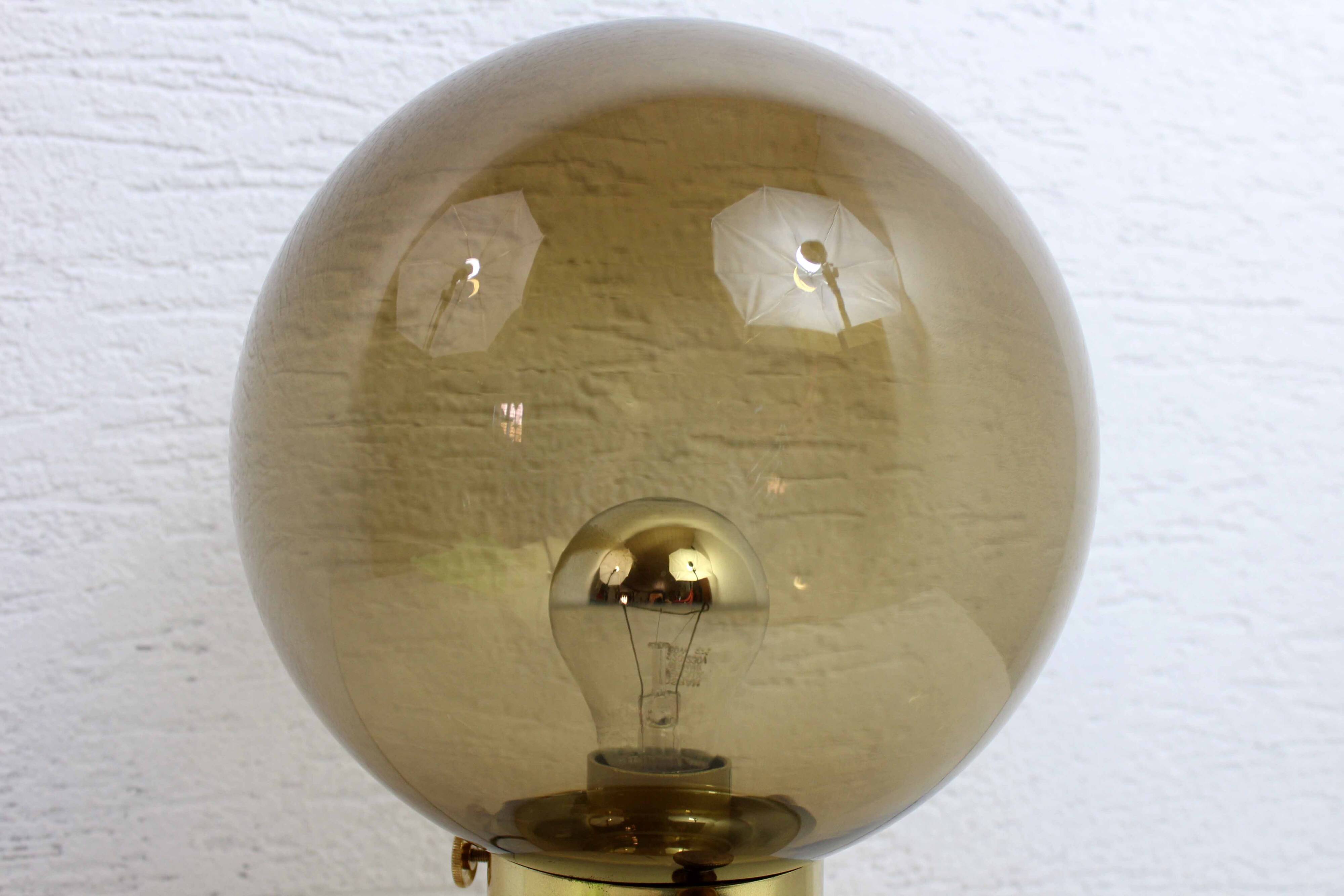 Smoked glass ball lamp