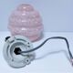 Art Deco wall lamp glass Clichy pink and porcelain