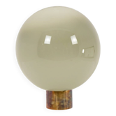 Opalescent glass ball lamp with patinated bronze. Contemporary.
