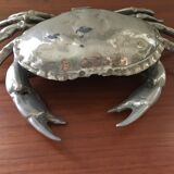 Silver metal box in crab shape