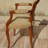 Pair of Louis XVI armchairs, upholstered in giraffe-pattern velvet