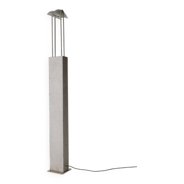 Lampadaire béton et verre, Pierre Lallemand, Moonlight 1990