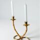 Faux bamboo & brass candleholder, Italy, 1970