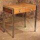 Small Desk 70 chrome base, wood laminate, 2 drawers dressing table
