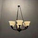 Vintage bronze Murano glass chandelier 1960s