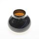 Brown blown glass vase with blue scrolls by Claude Morin, Dieulefit 1979