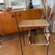 Metal and woven wicker side table – 1970s/80s