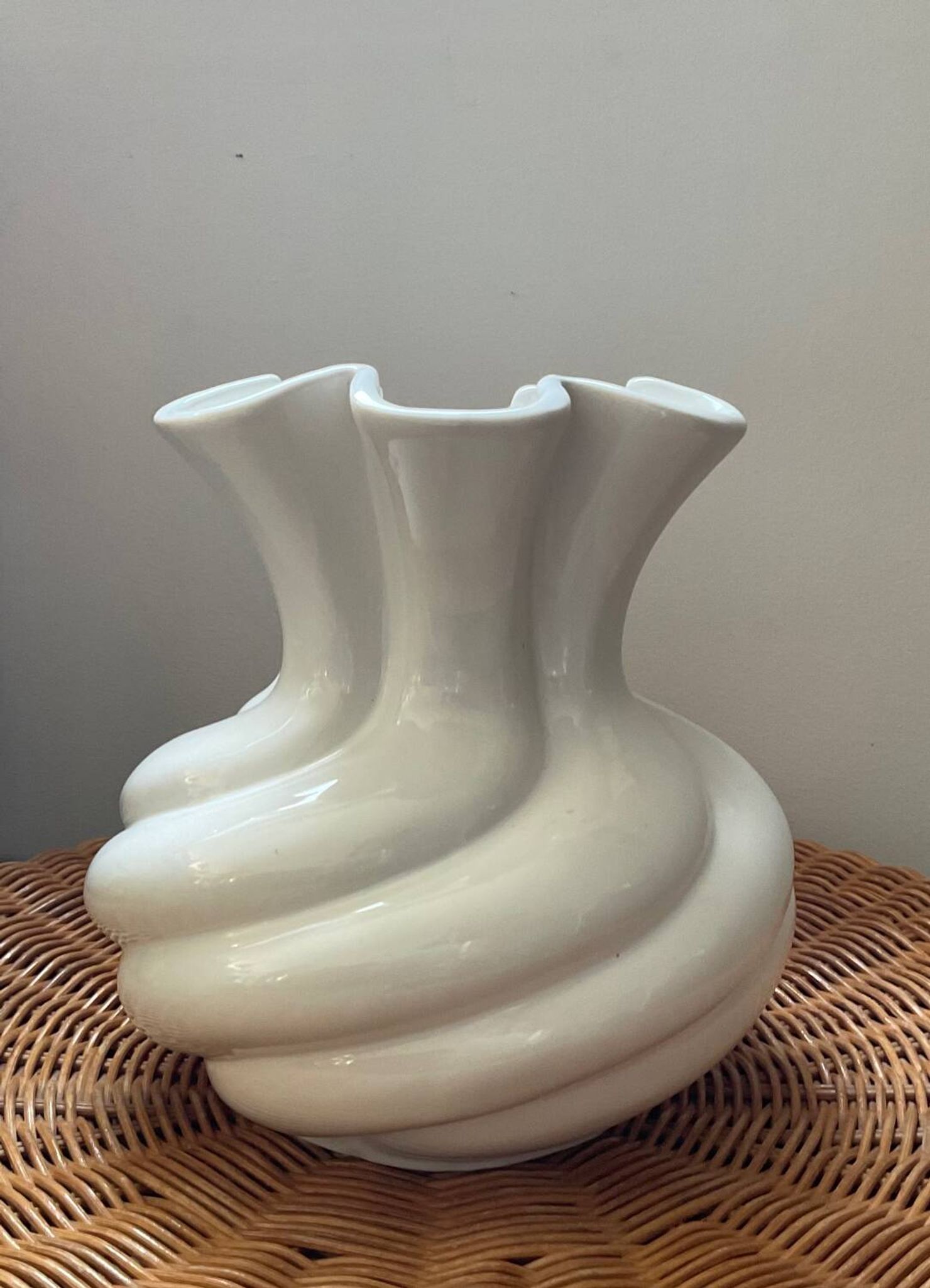Vintage twisted porcelain vase