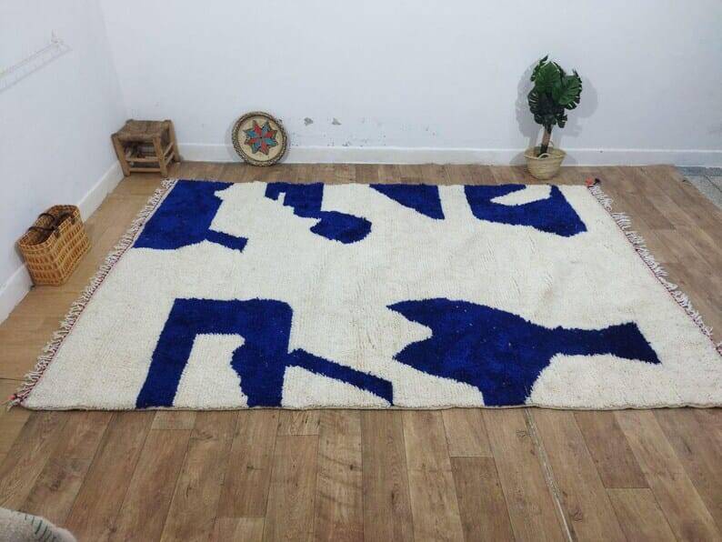 Tapis berbere de oued zem traditionnelle taille 150 x 250 cm