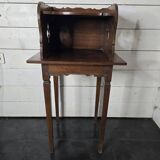 Old solid oak bedside table