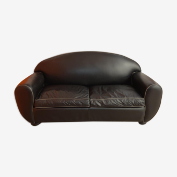 Black leather armchair