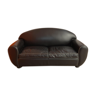 Black leather armchair
