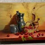 Tableau huile sur toile nature morte