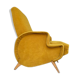 Mustard-coloured reclining velvet chair - Italian design -1960