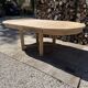 Round solid oak table with extensions, maximum 220cm.