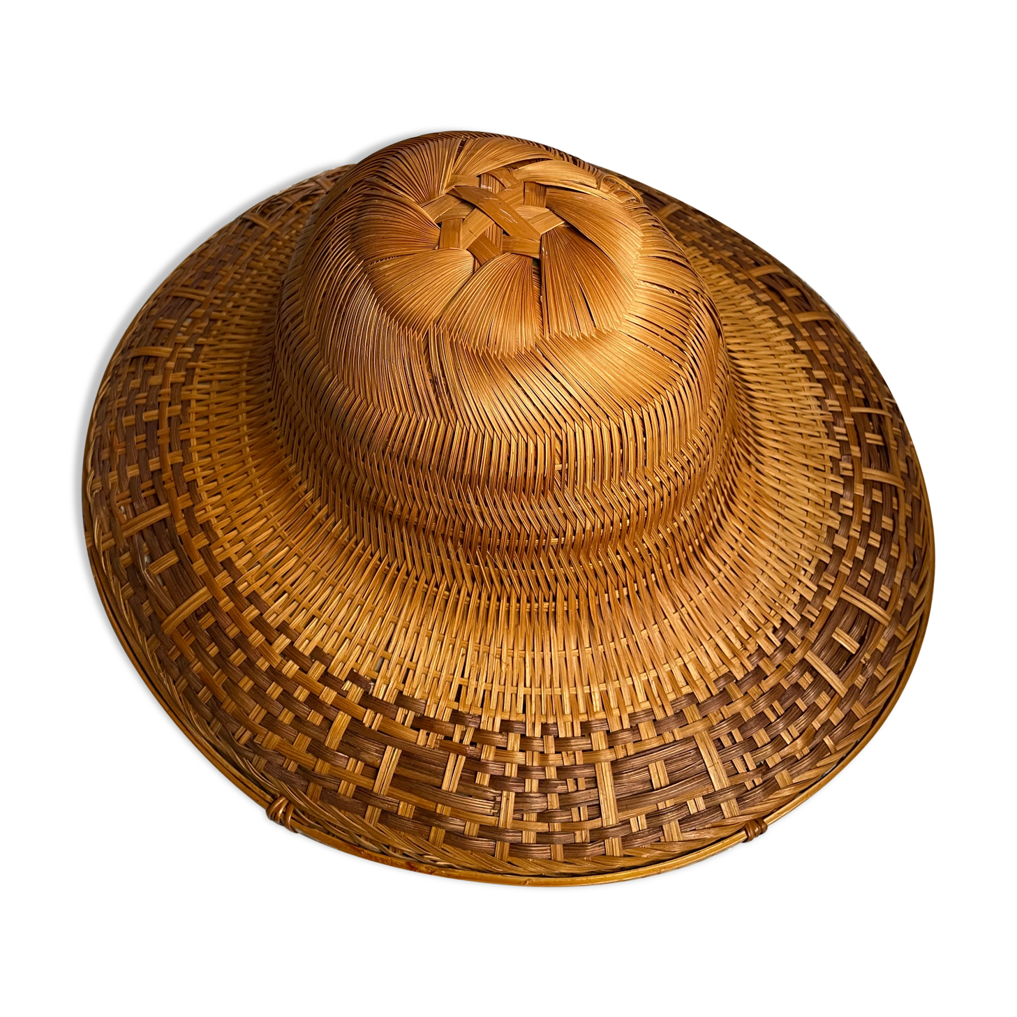 Asian hat made of bamboo and braided rattan
