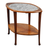 Art Nouveau Side Table in Walnut and Marble, France ca. 1915