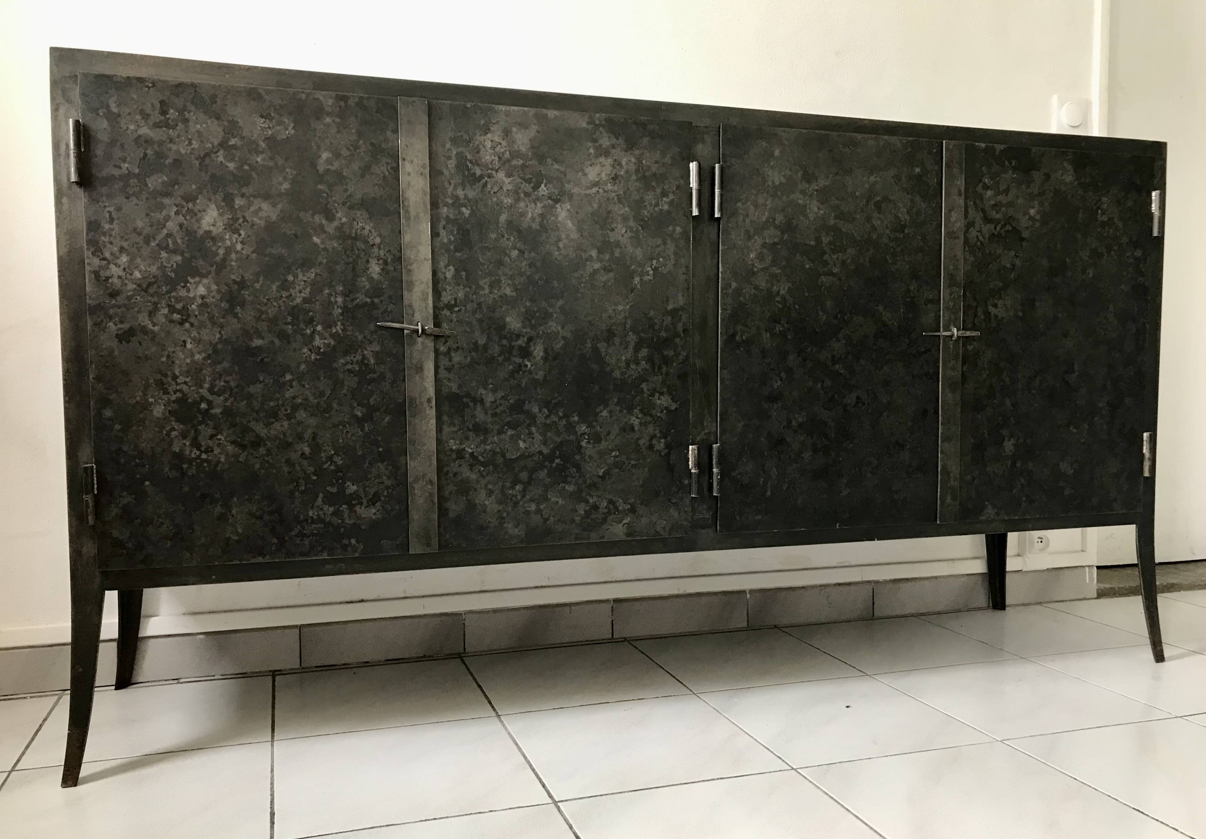Black forged steel sideboard