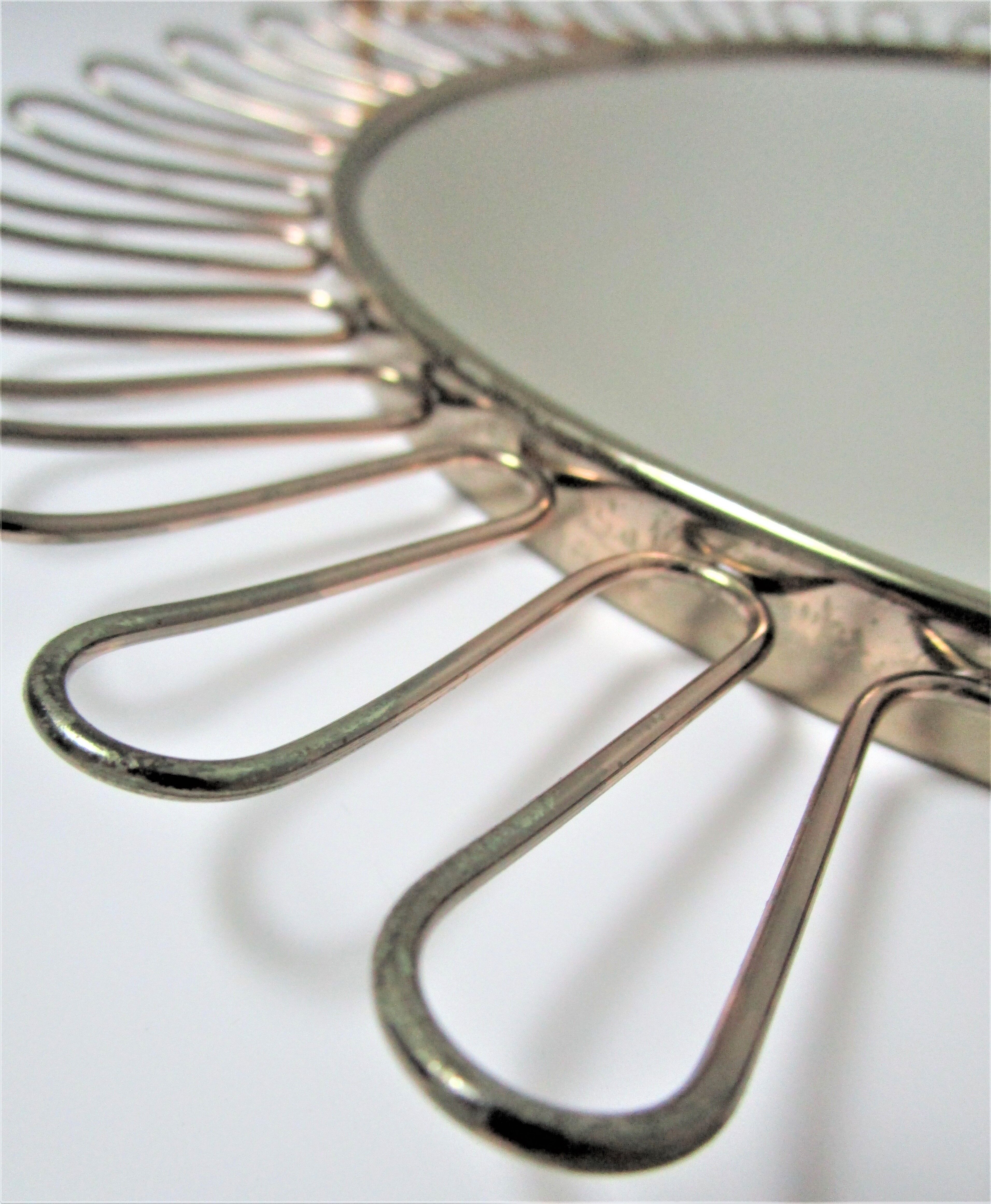 Round mirror flower vintage metal