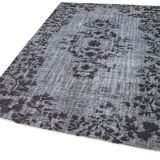 Handmade vintage turkish 1980s 178 cm x 270 cm grey carpet
