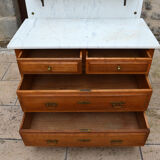 Art Nouveau dressing table dresser in carved oak, France, circa 1910
