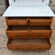 Art Nouveau dressing table dresser in carved oak, France, circa 1910