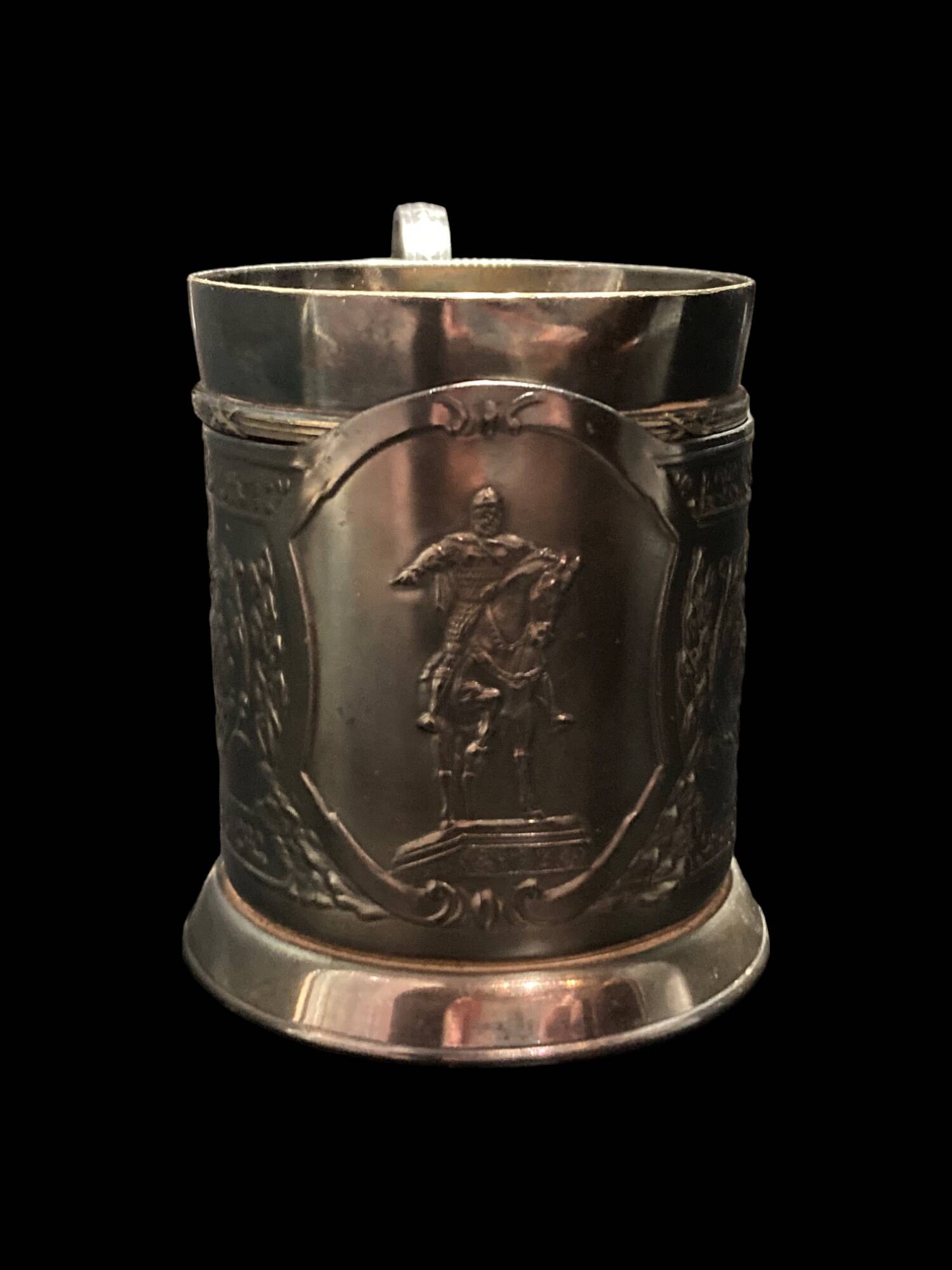 Two silver-plated glasses